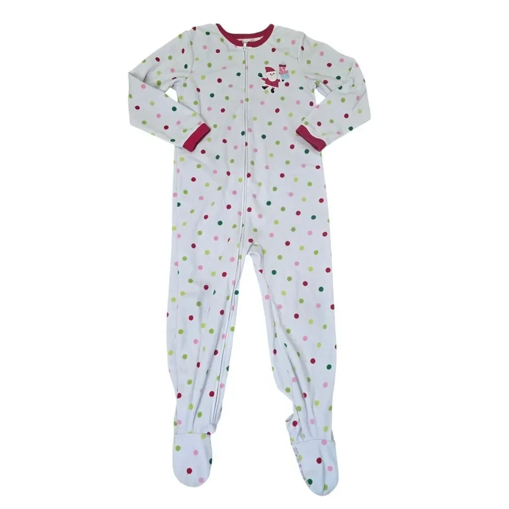 Carter's Christmas Holiday PJ Pajama Lot of 5 Girls Size 5 5T AOP Zipper Fleece